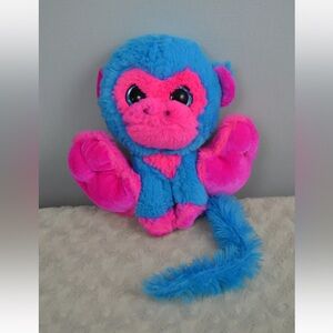 Ideal Toys Direct Pink Blue Monkey Plush Stuffed Animal Big Feet Eyes Long Tail